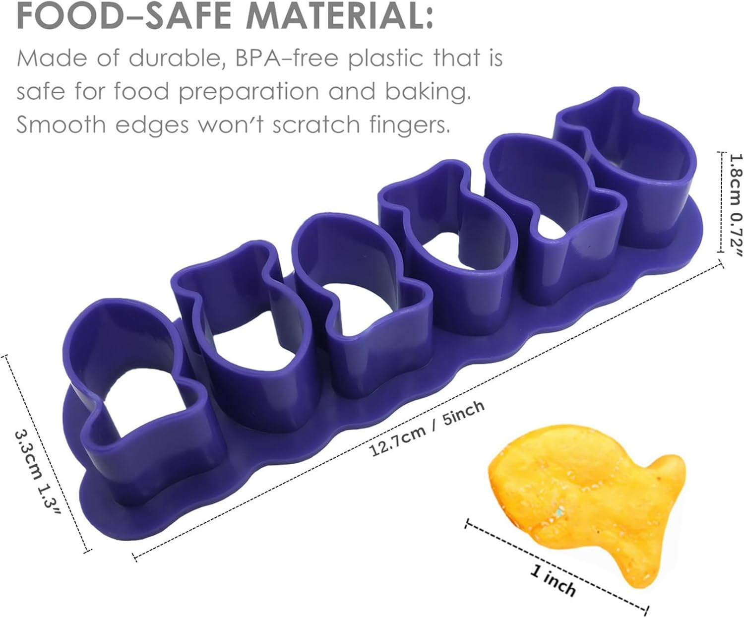 Enrbeco Fish Cookie Cutter Mini Cracker Mold Purple