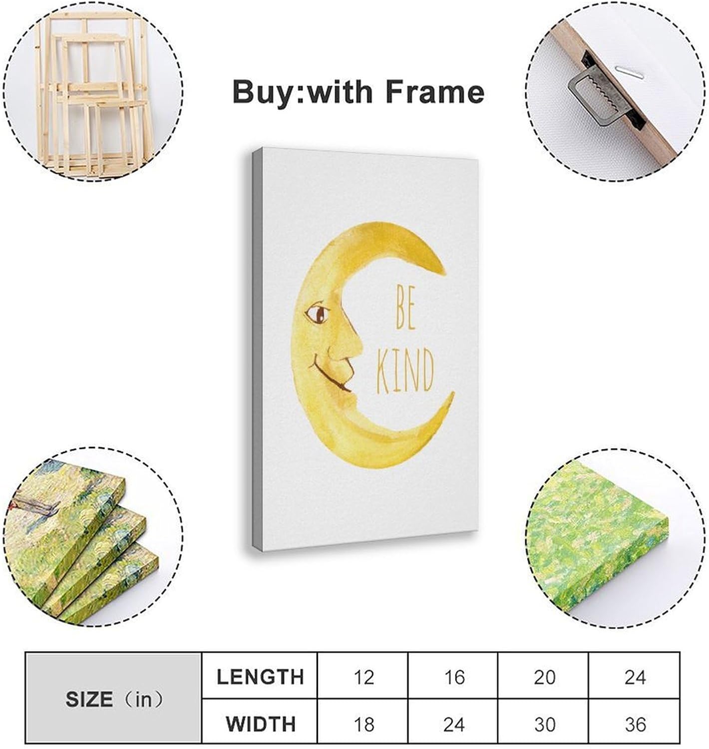 HEOVI Be Kind Canvas Art Poster 24x36in