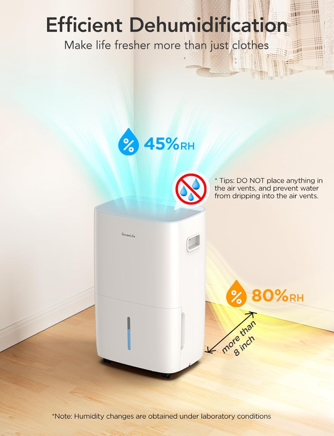 GoveeLife Dehumidifier 4500 Sq Ft Smart Auto Humidity Control