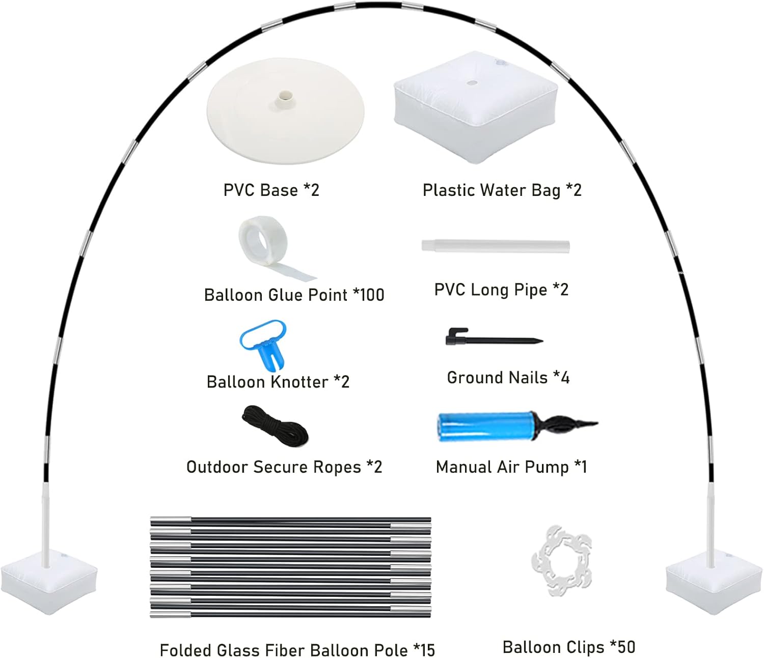 Kaiyun 10 Ft Wide 9 Ft Tall Balloon Arch Kit