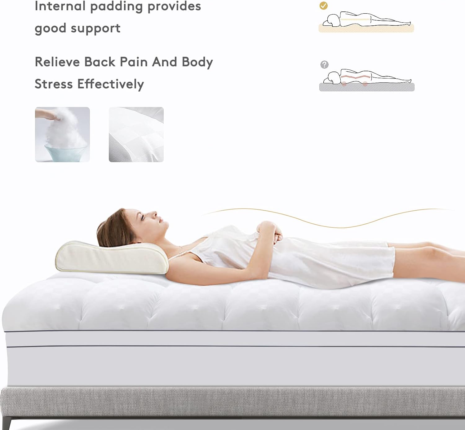 SameBed Queen Mattress Topper with 8-21 Inch Deep Pocket