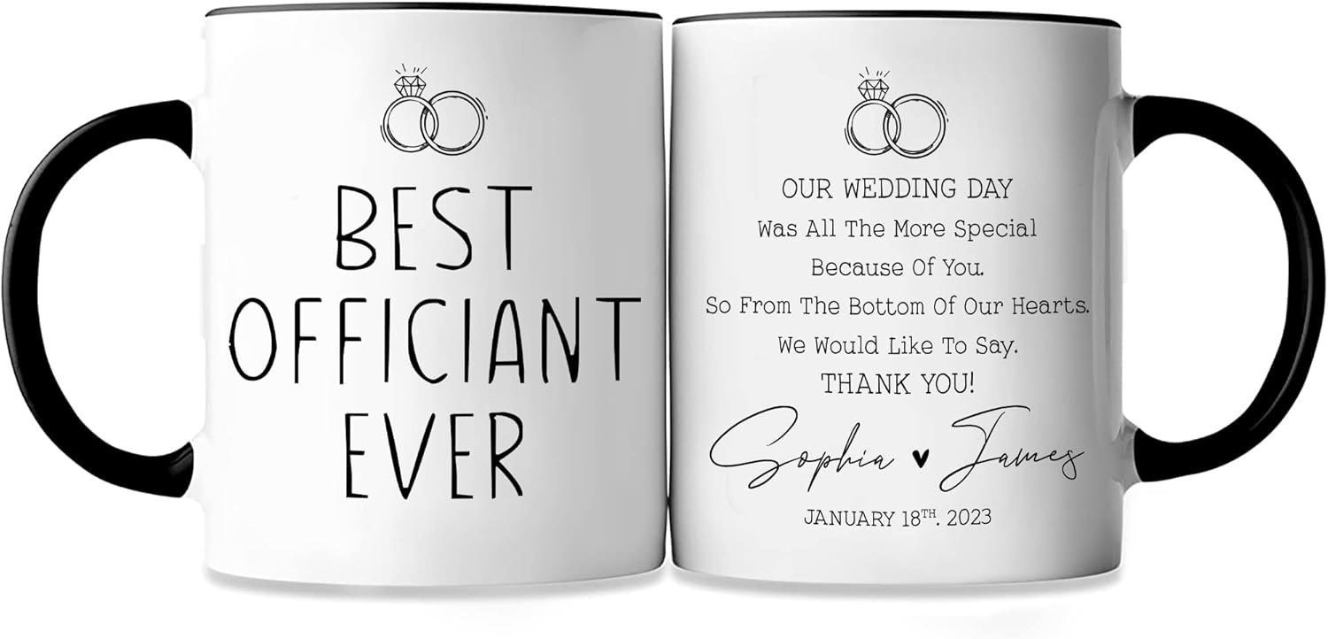 Personalized Best Officiant Ever Coffee Mug - Custom Wedding Gift