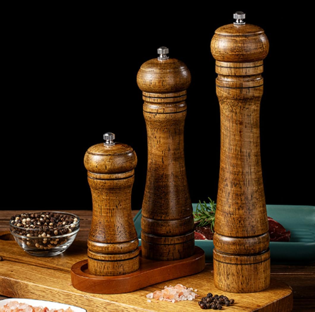 LETSKAB 2 Piece Adjustable Wooden Salt and Pepper Mill Set