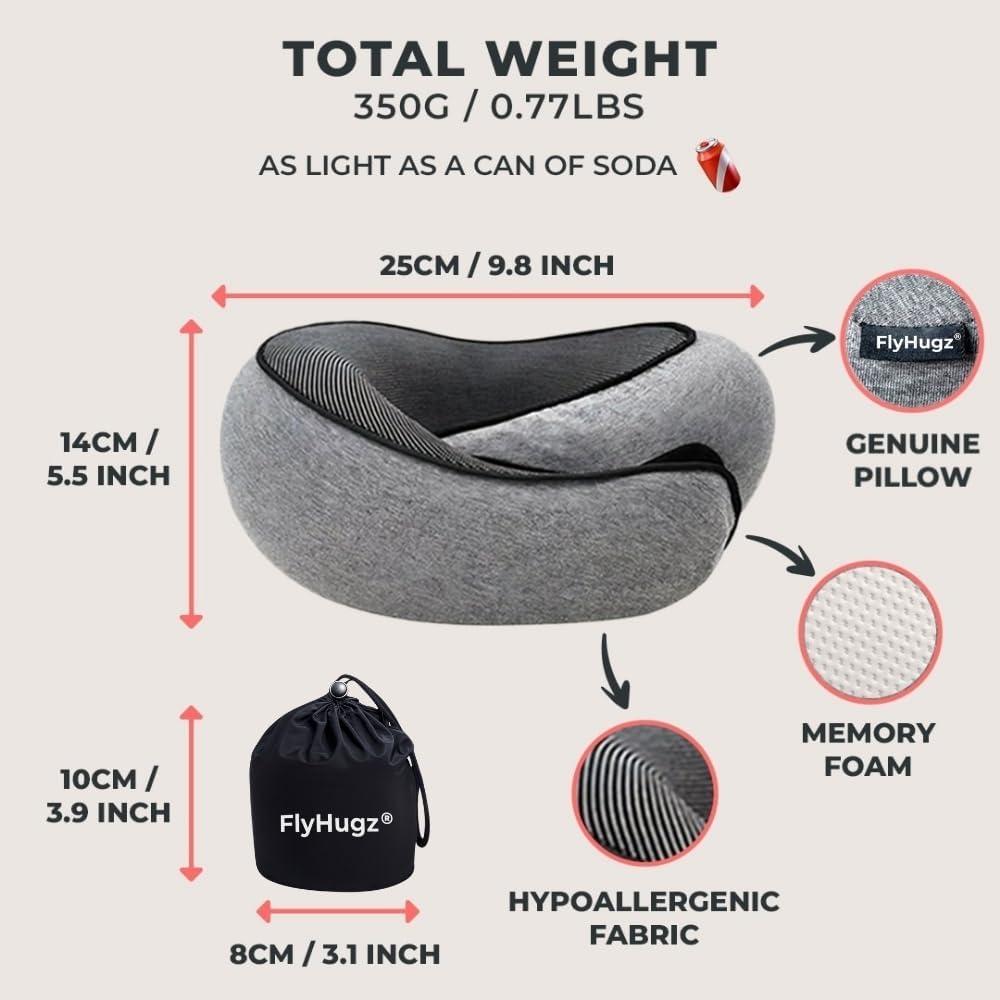 FlyHugz Neck Travel Pillow for Comfort