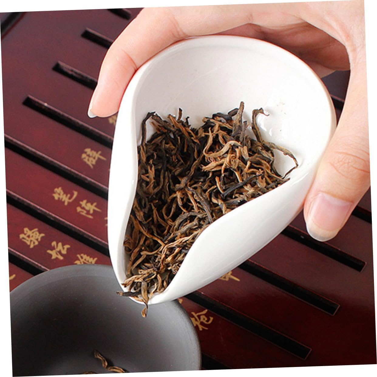 Hohopeti Tea Scoop Porcelain Vessel Set Loose Leaf Storage