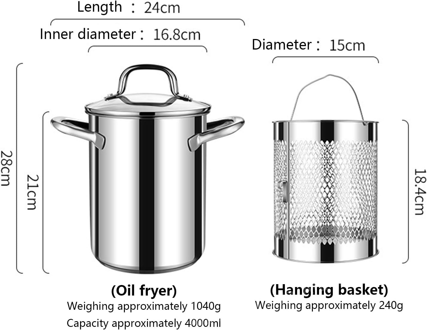 AIZYR Stainless Steel Soup Pot with Basket and Lid