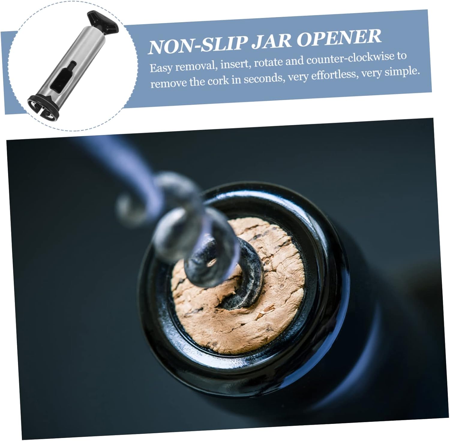 VOSAREA 1 Set Wine Corkscrew Auto Jar Opener