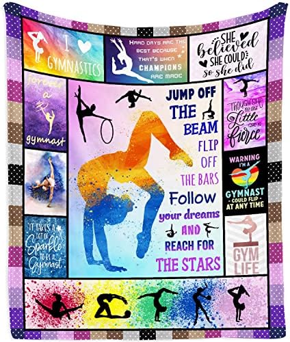 Gymnastics Themed Blanket 50x40 - Perfect Gift for Girls