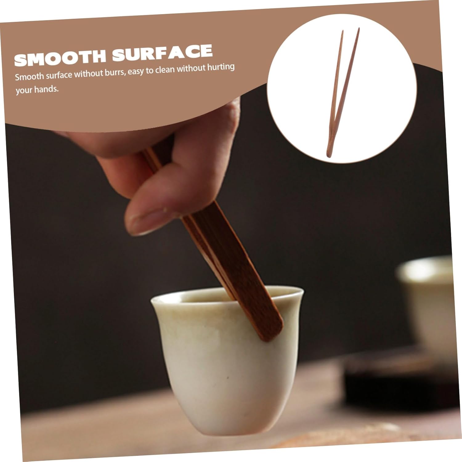 IMIKEYA Elegant Bamboo Tea Ceremony Clamp Multi-Purpose Cooking Tool