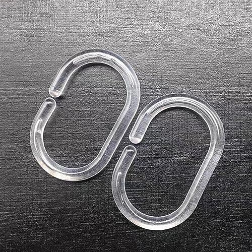 24 PCS Clear Plastic Shower Curtain Rings Hooks Hangers Rod Mount