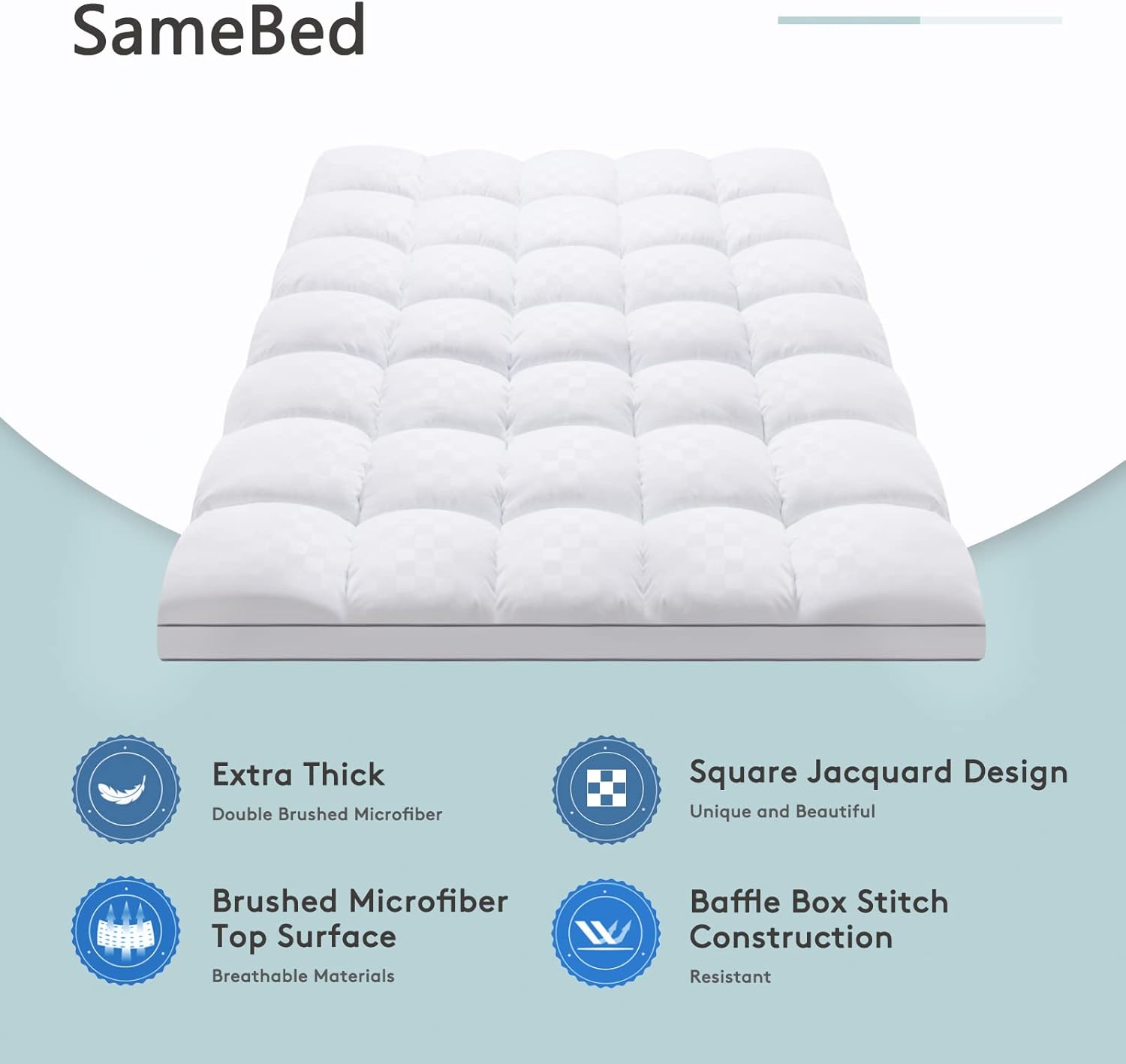 SameBed Queen Mattress Topper with 8-21 Inch Deep Pocket