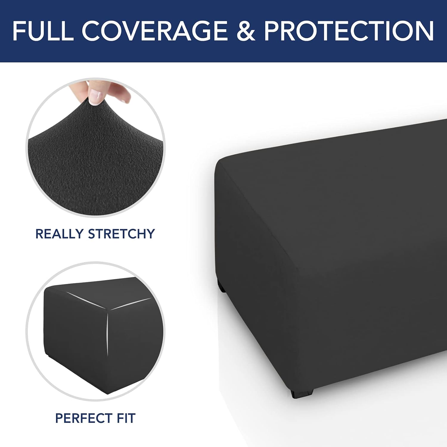 PureFit Super Stretch Elastic Ottoman Cover