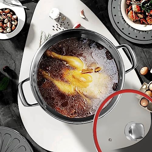 Stainless Steel Stock Pot with Lid 10QT