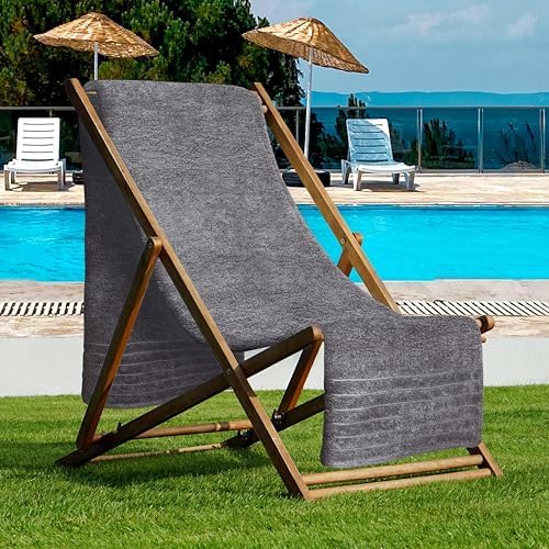 Tens Towels Jumbo Bath Sheet 40 x 80 Inches Dark Grey