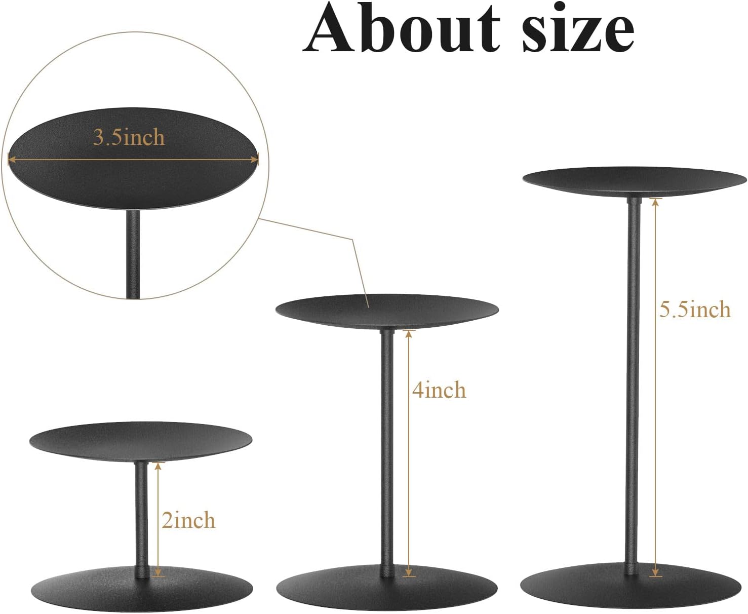 Smtyle Halloween Black Candle Holder Set of 3