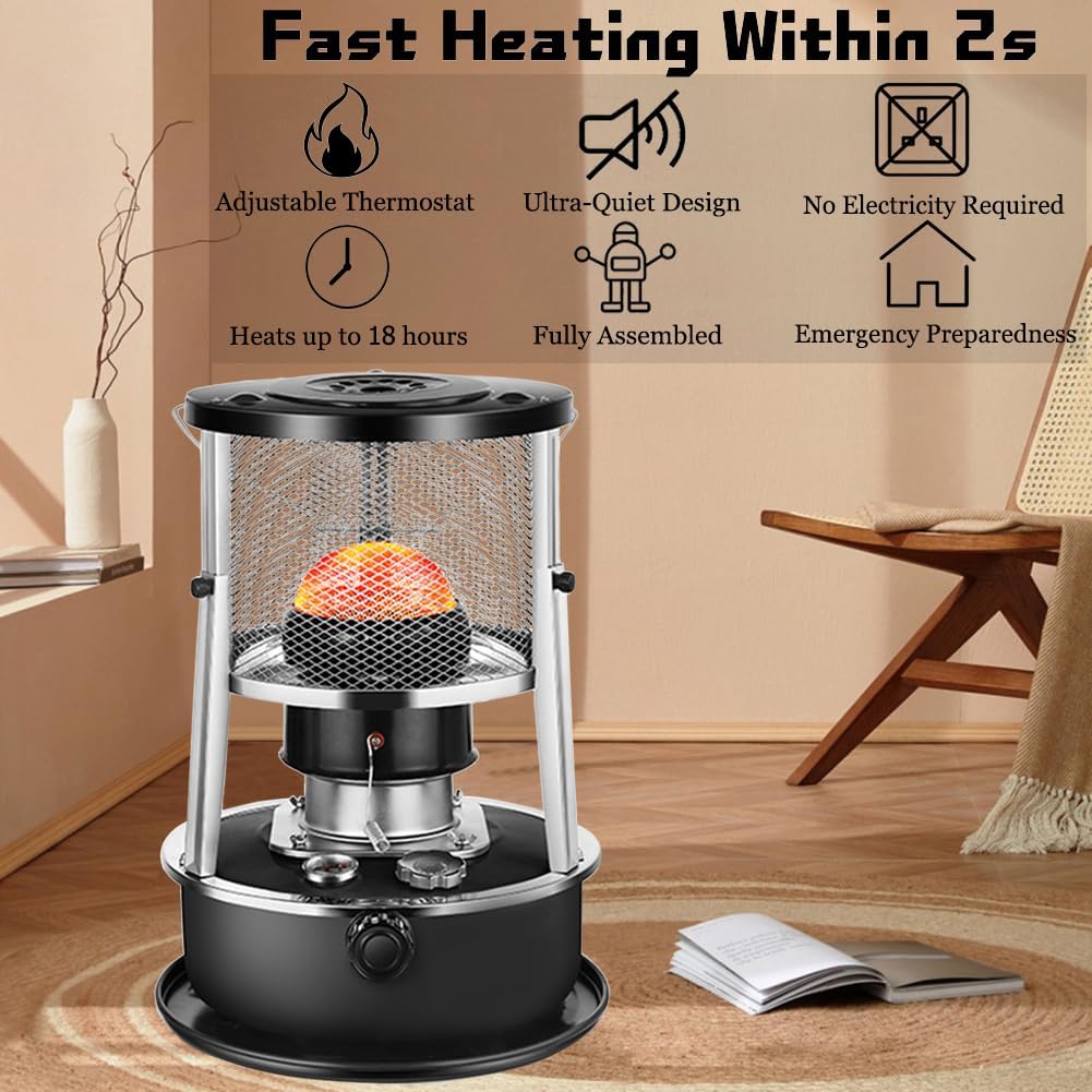 LINWIN 2 in 1 Kerosene Heater and Stove - Black