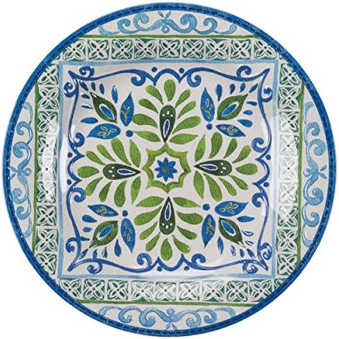 Melamine 12 Piece Dinnerware Set Blue Green