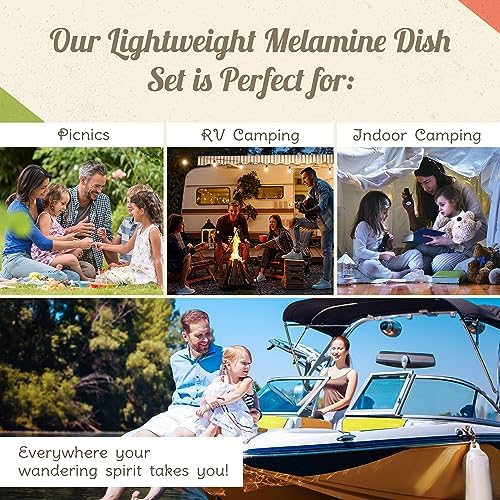 Camp Casual Melamine Dinnerware Set 6-Piece