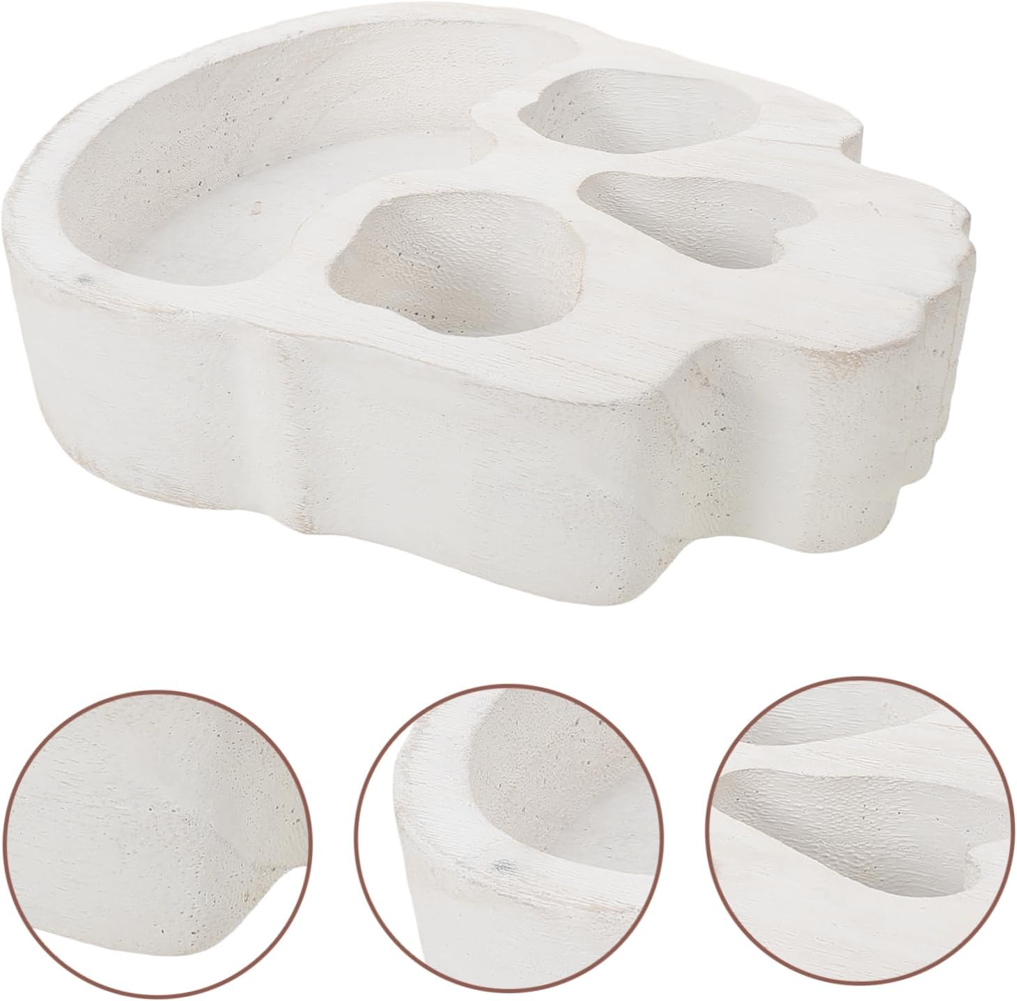 PRETYZOOM Skull Candle Holder Serving Tray for Halloween Parties