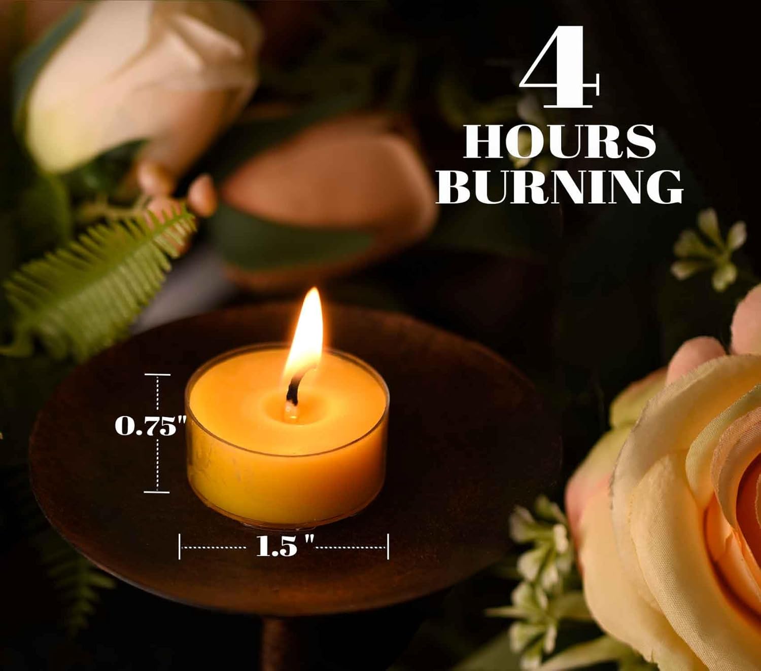 Natural Yellow Beeswax Tea Light Candles 12pcs Organic Scented Clean Burning
