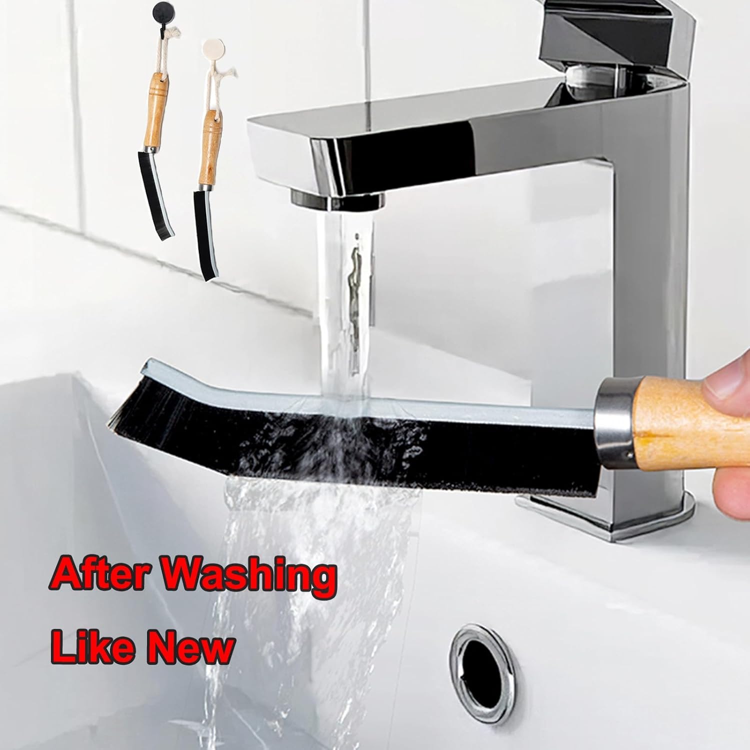 LAMSEA 2 Pcs Hard Bristle Crevice Cleaning Brush