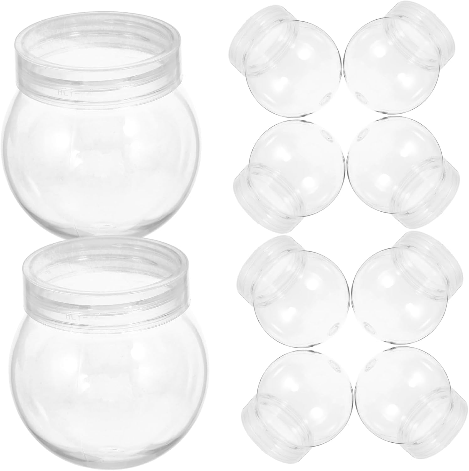 Luxshiny 10PCS 140ml Plastic Candy Jars with Lids