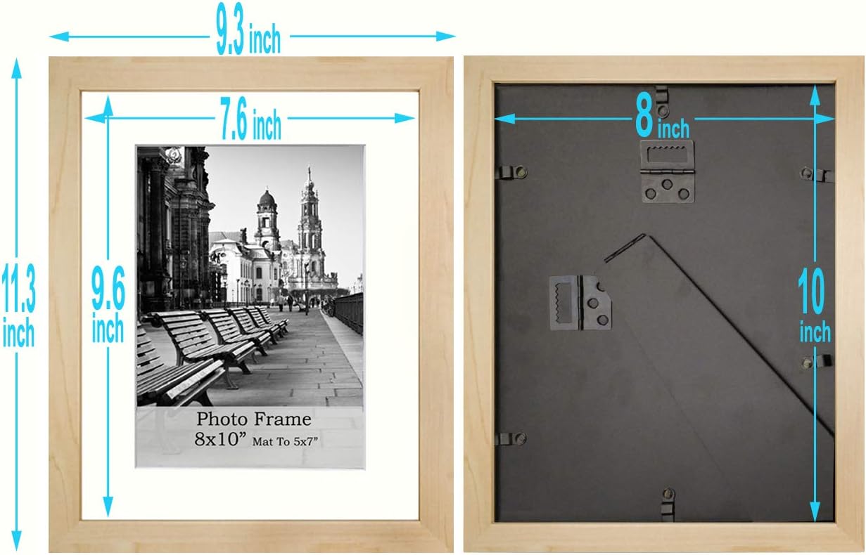 Meetart 8x10 Inch Shallow Wood Grain Photo Frame Set of 3