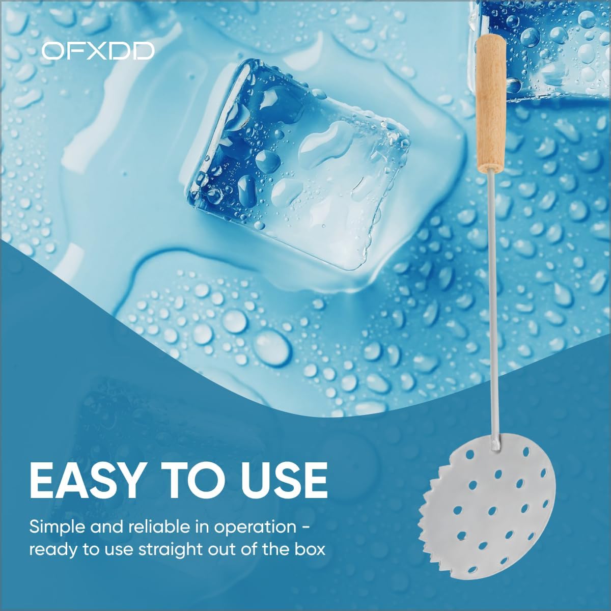 Ice Fishing Scoop - Metal Handle Skimmer for Ice Removal