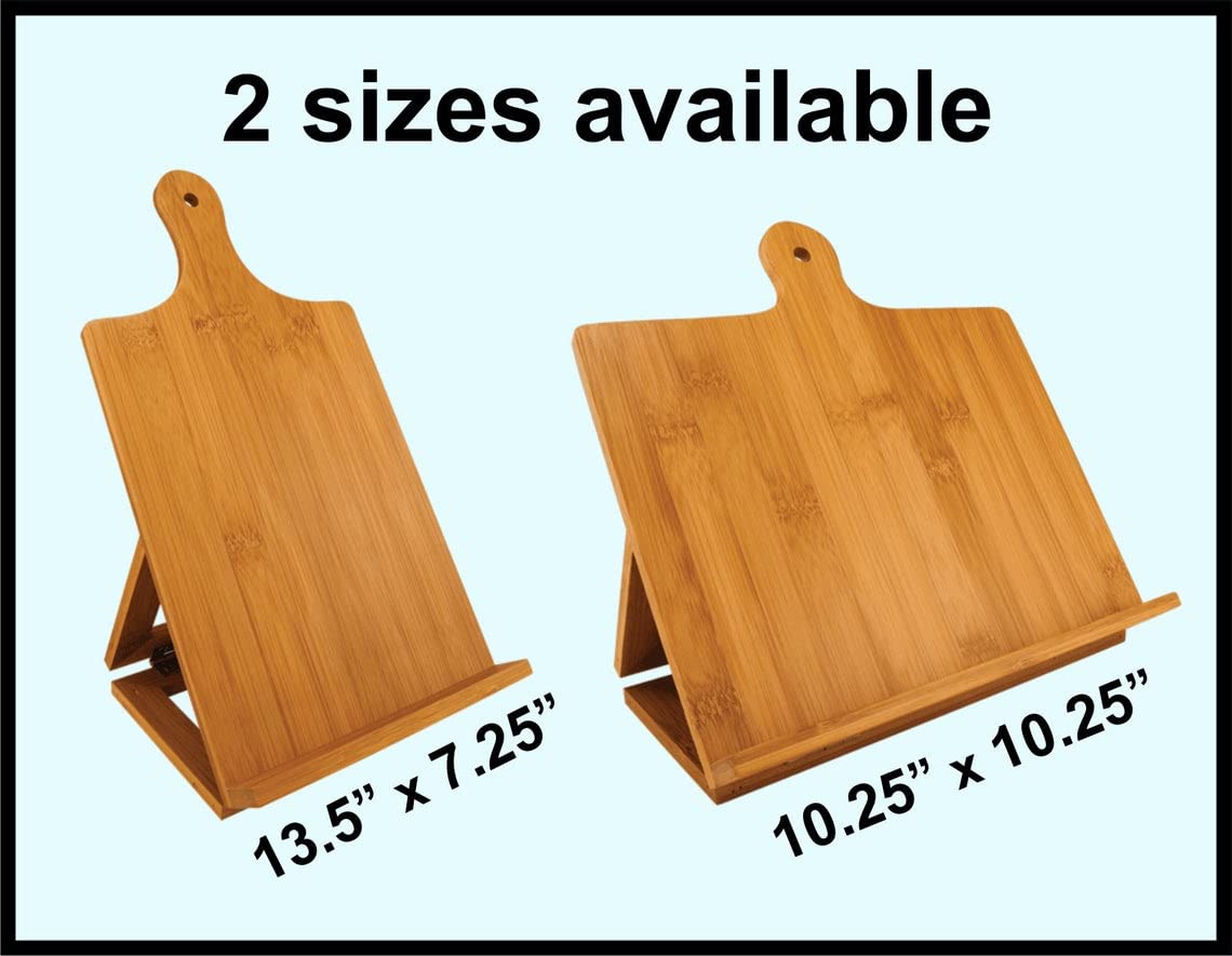 Personalized Bamboo Book Stand with Metal Clips