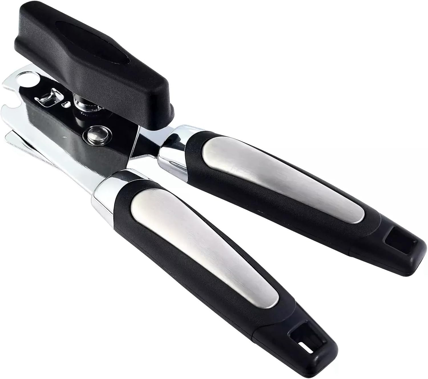 Manual Can Opener with Smooth Edge Blade and Bottle Opener Black 1