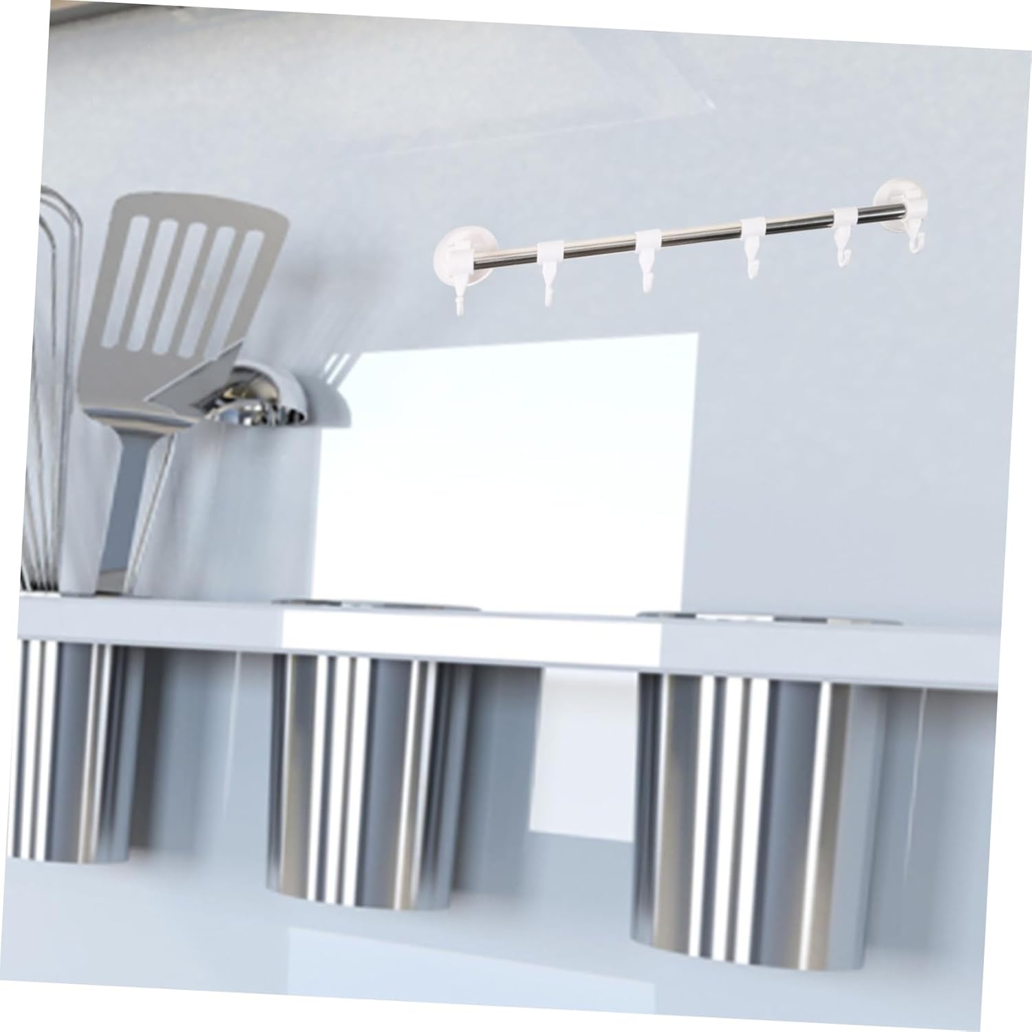 HOMSFOU Stainless Steel Suction Cup Towel Rack