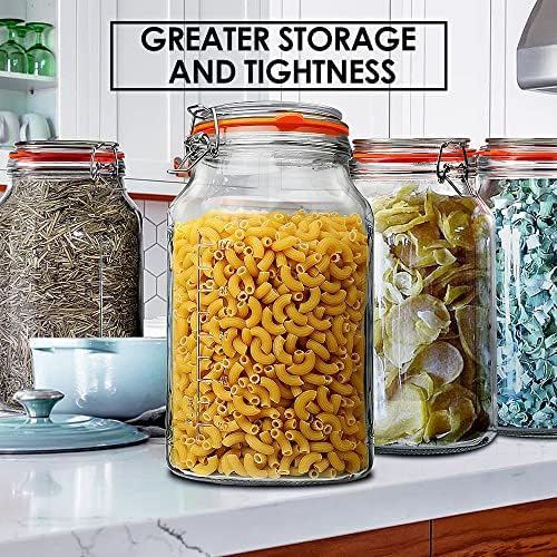 Super Wide-Mouth Glass Jars with Hinged Lids 2-Pack