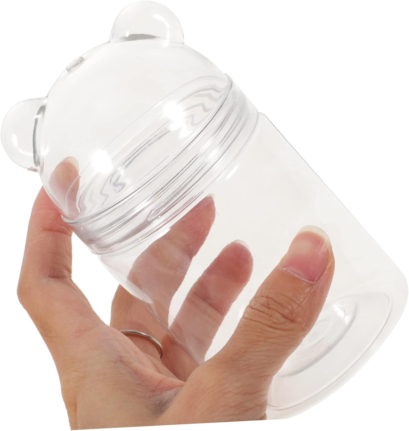6pcs Transparent Bear Shaped Candy Storage Jars for Party Favors