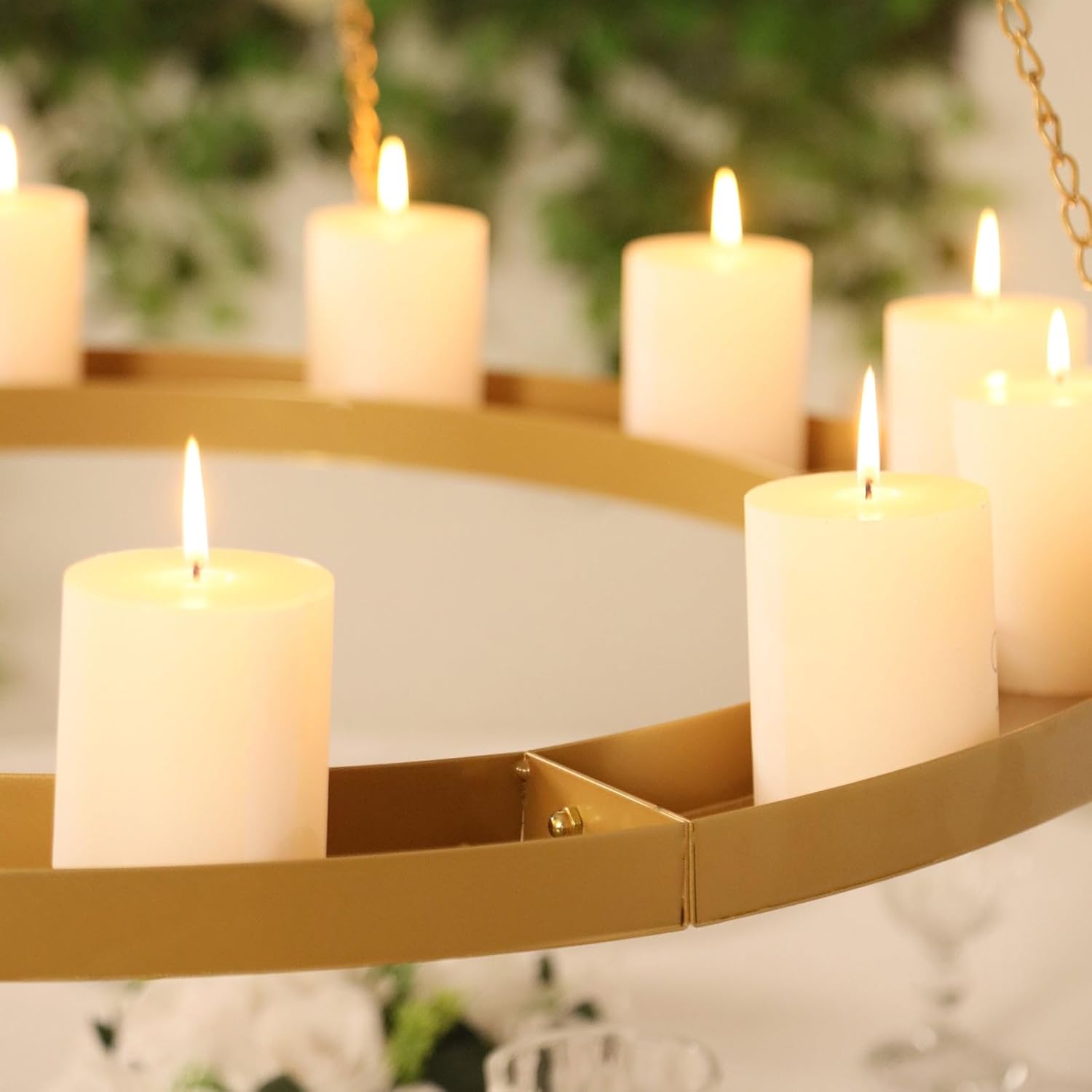Efavormart Gold Hanging Floral Chandelier Frame - 32 Round