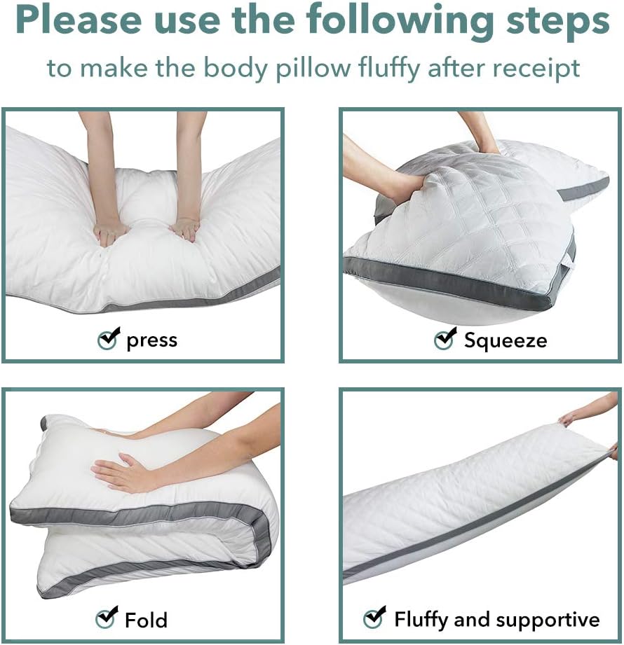 Oubonun Premium Adjustable Loft Body Pillow - 21x54 Inches