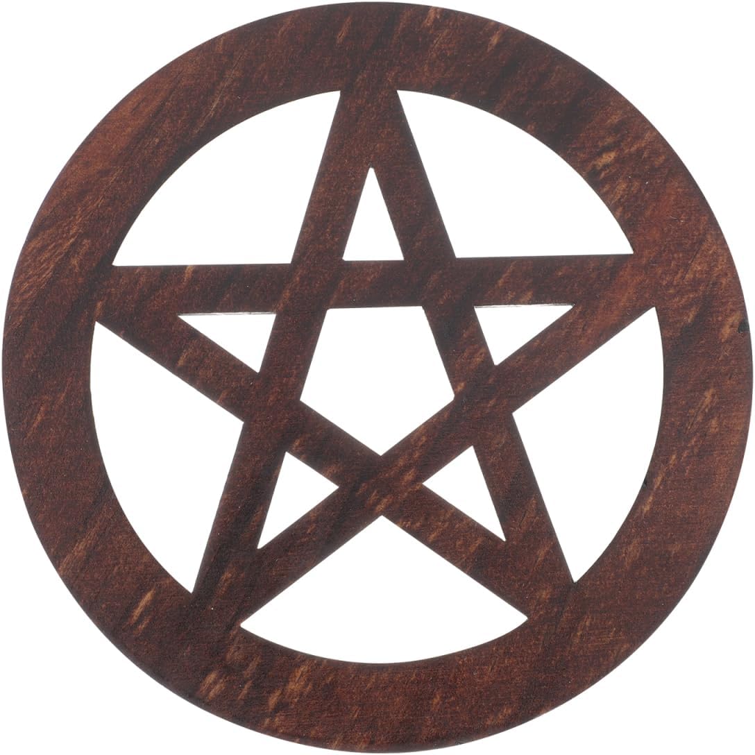 VOSAREA Pentagram Wooden Mat Wall Sign