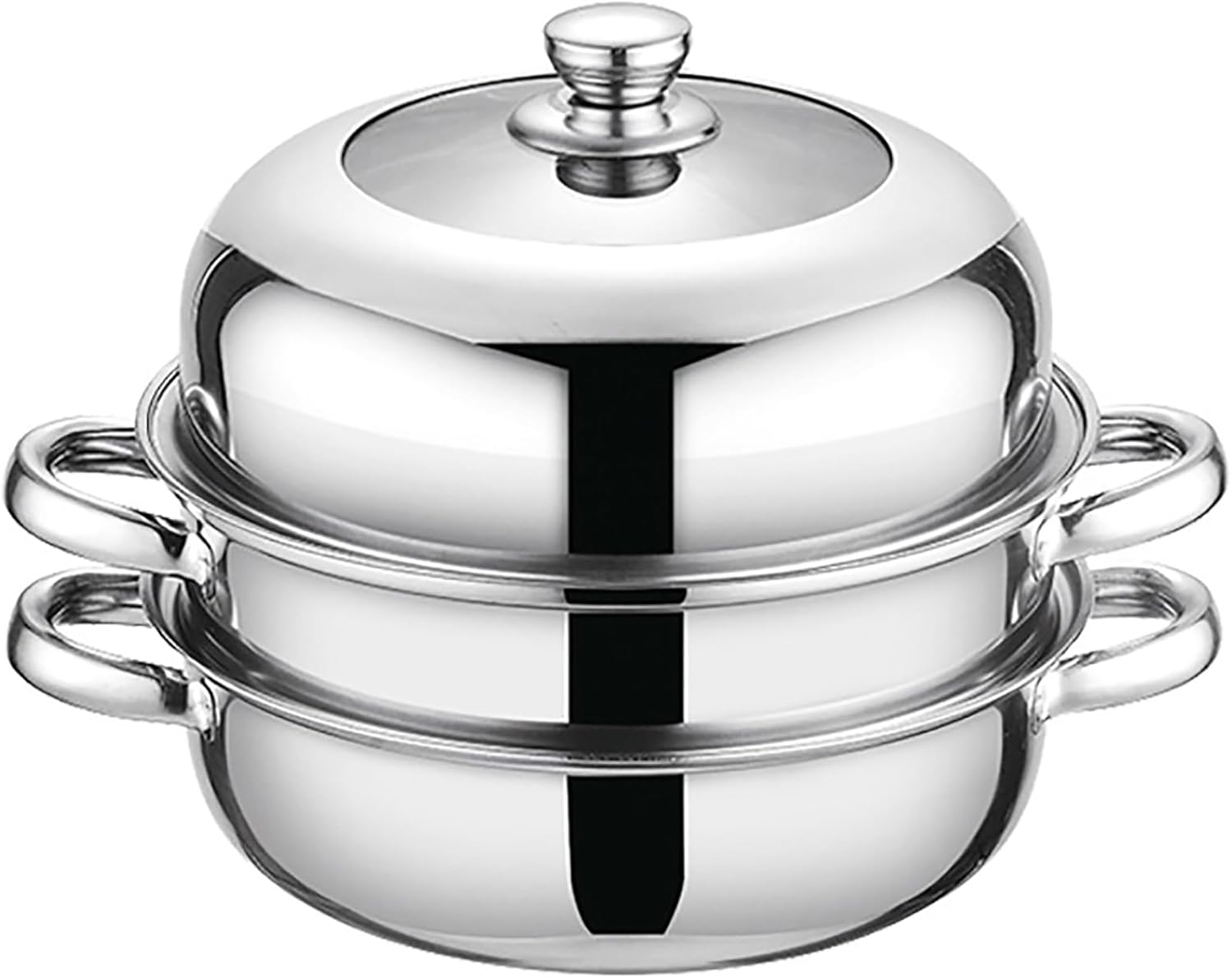 11 Inch Stainless Steel 2-Tier Steamer Pot with Lid