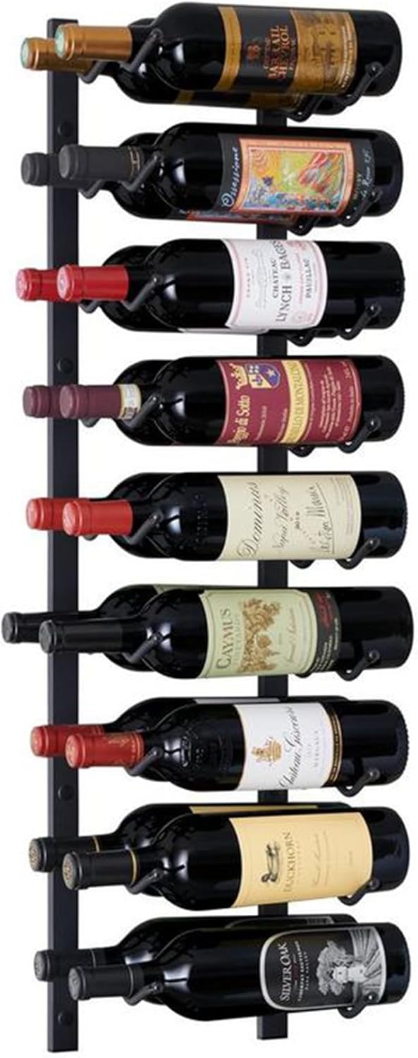 Wine Enthusiast NFINITY 18 Bottle Wall Mounted Wine Rack - Black