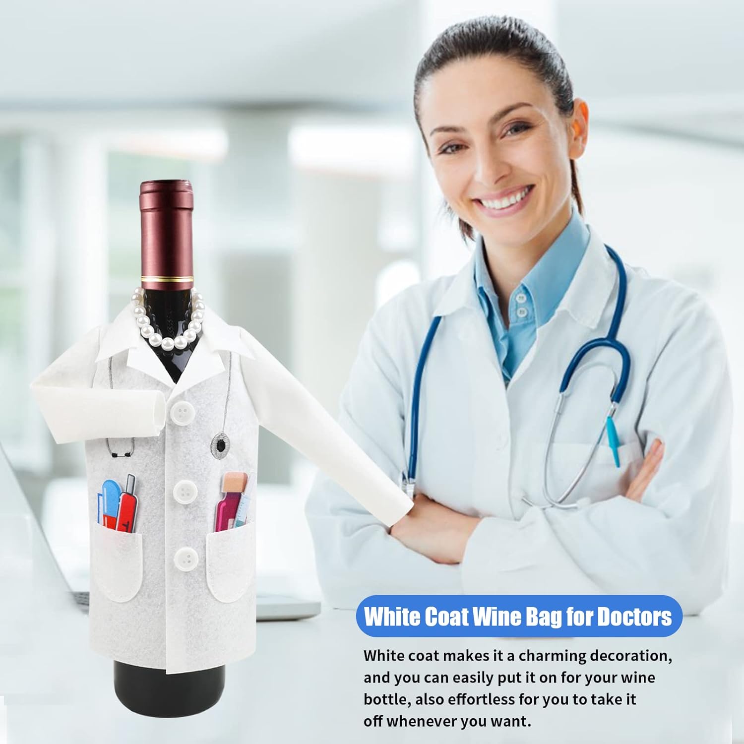 LOMIMOS Doctor White Wine Cover with Accessories