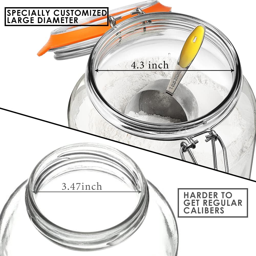 Super Wide-Mouth Glass Jars with Hinged Lids 2-Pack
