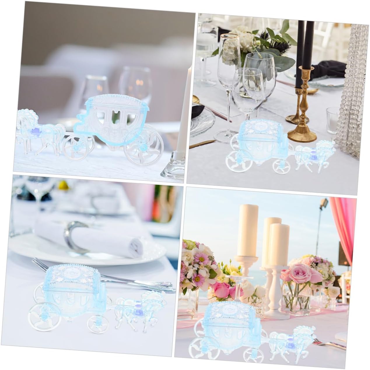 PRETYZOOM Carriage Shaped Candy Holders for Weddings and Parties