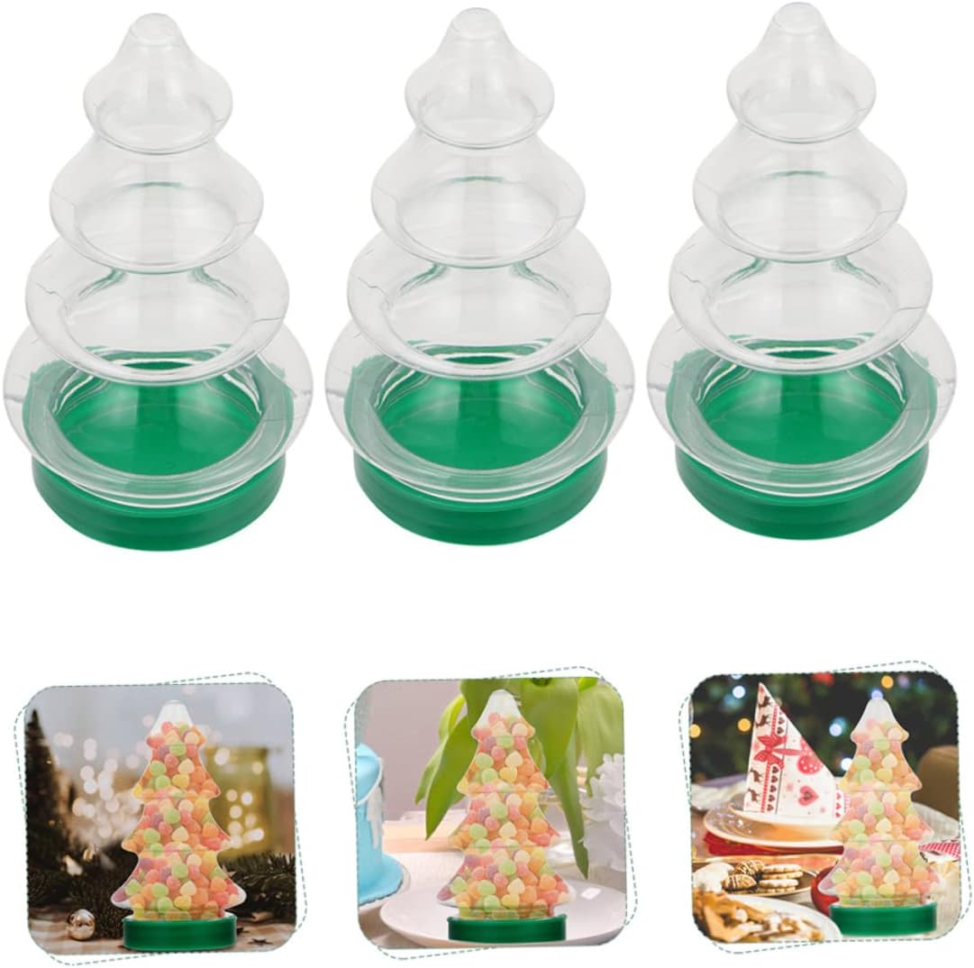 6Pcs Christmas Tree Shape Candy Jars for Sweets and Party Favors