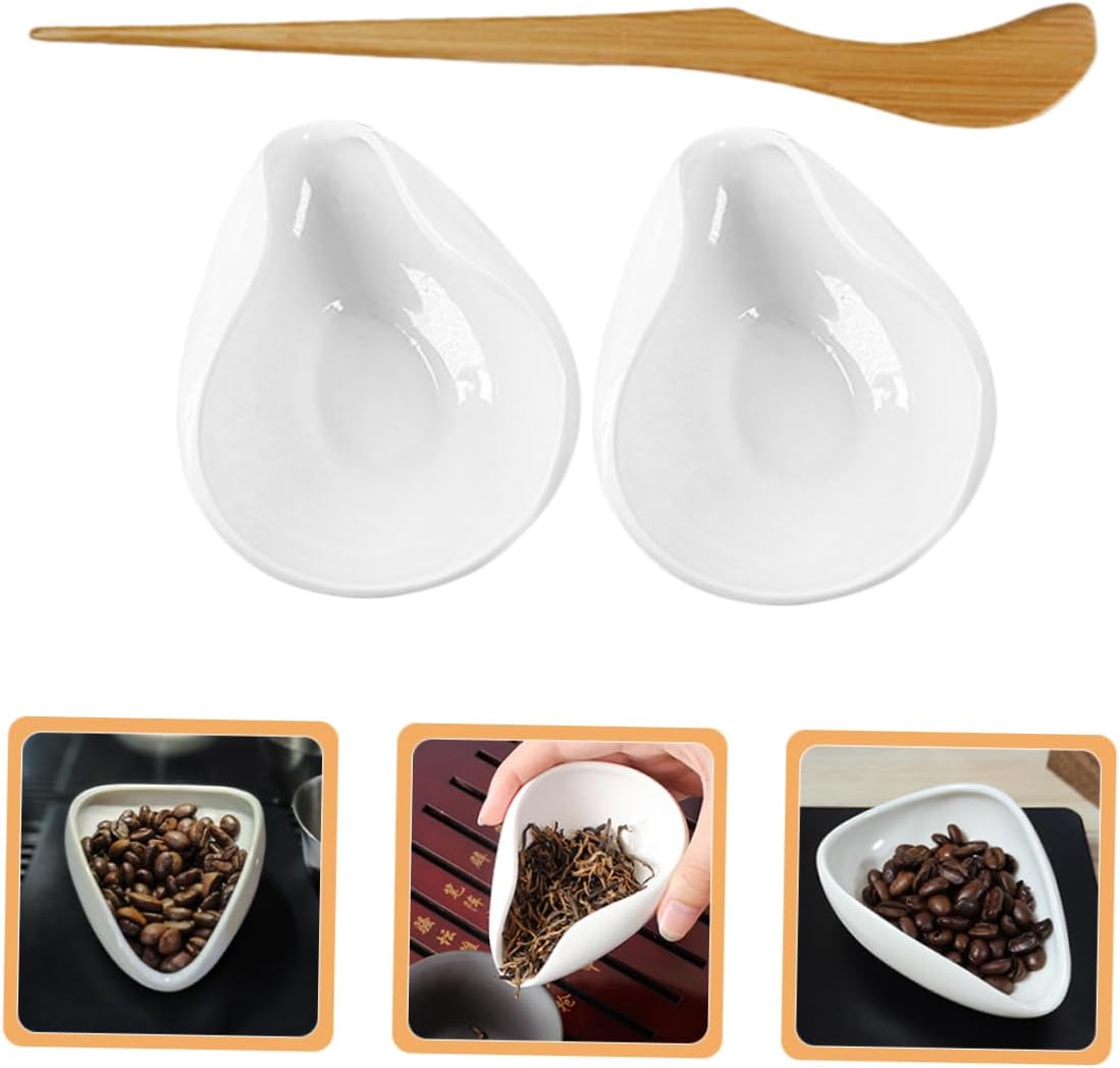 Hohopeti Tea Scoop Porcelain Vessel Set Loose Leaf Storage