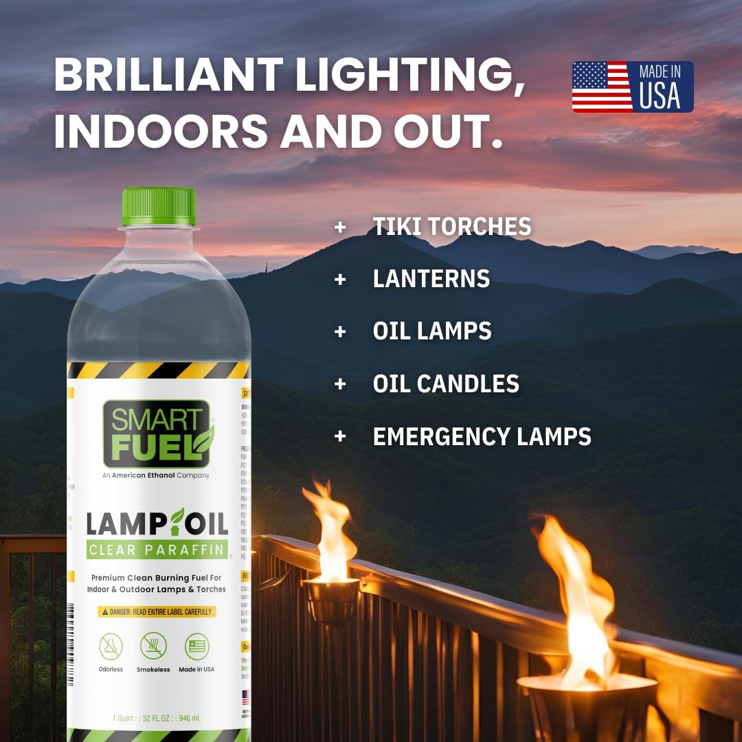 Smart Fuel Ethanol Paraffin Oil Lamp Fuel 32 oz