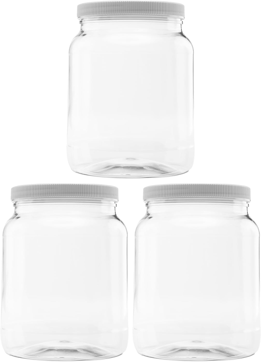 Plastic Food Jars with Leak Proof Lids 3 Pack