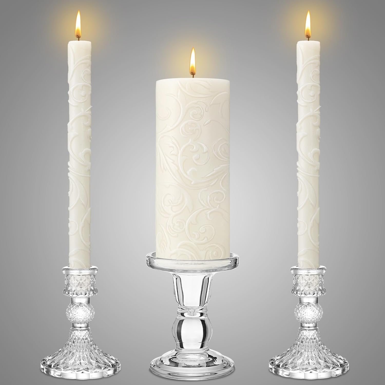 Irenare Unity Candles with Holder for Wedding Ceremony Decorations
