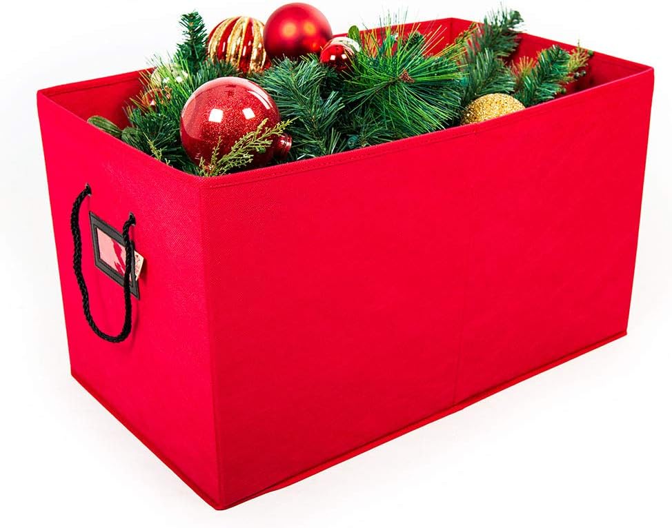 Multi Use Christmas Decoration Storage Box - Red