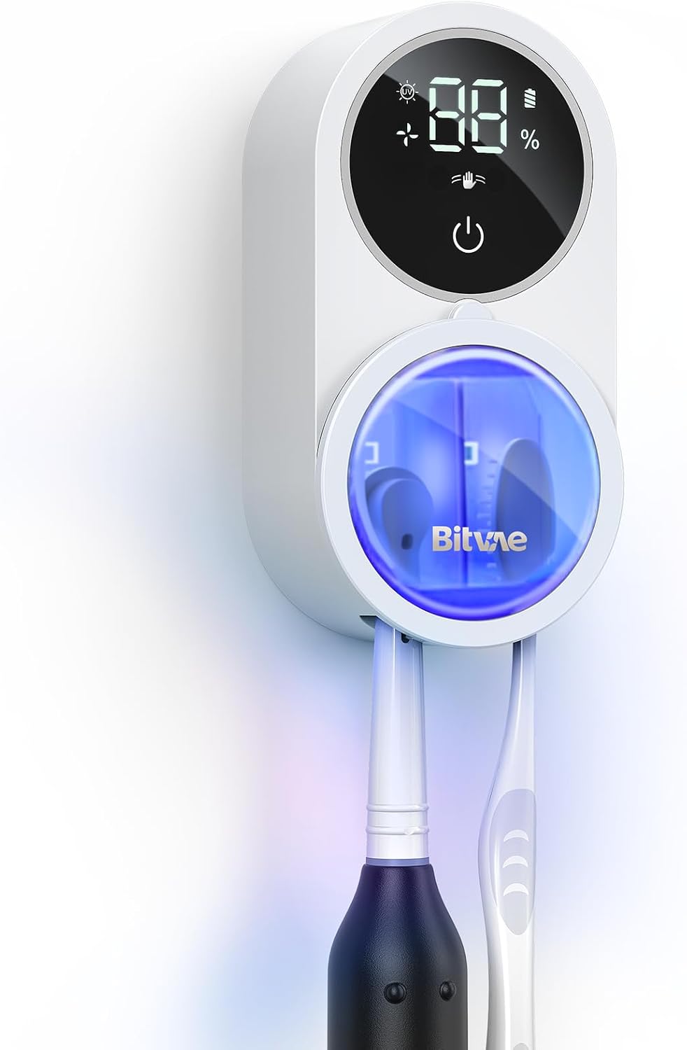 Bitvae Toothbrush Cleaner With LED Display Wall Mount Holder