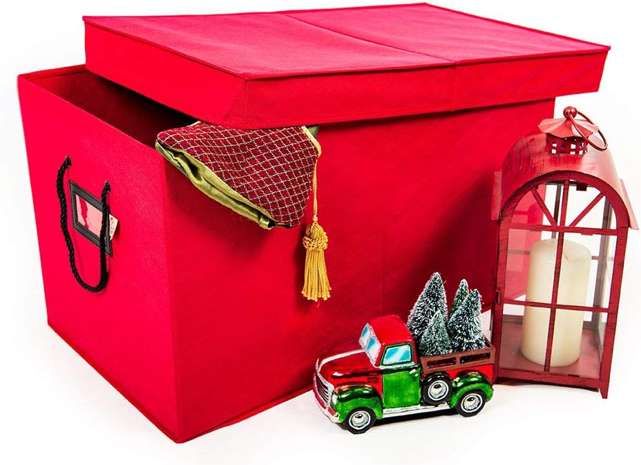 Multi Use Christmas Decoration Storage Box - Red