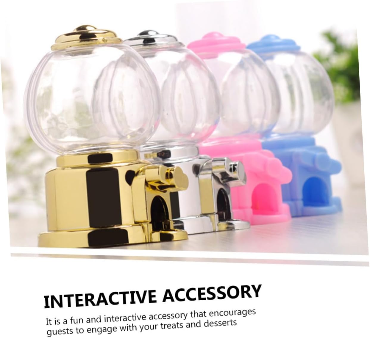 4pcs Manual Gumball Machine Candy Dispenser for Parties and Events